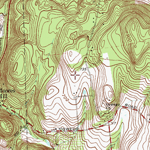 Topographic Map of Sky Acres Airport, NY