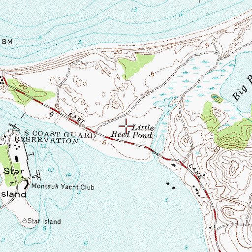 Topographic Map of Montauk Airport, NY