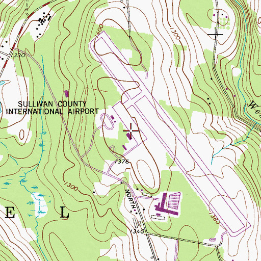 Topographic Map of Sullivan County International Airport, NY