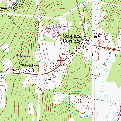 Topographic Map of Hilltop Heliport, NY