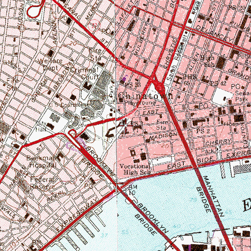 Topographic Map of One Police Plaza Heliport, NY
