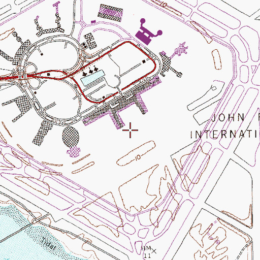 Topographic Map of John F Kennedy International Airport, NY