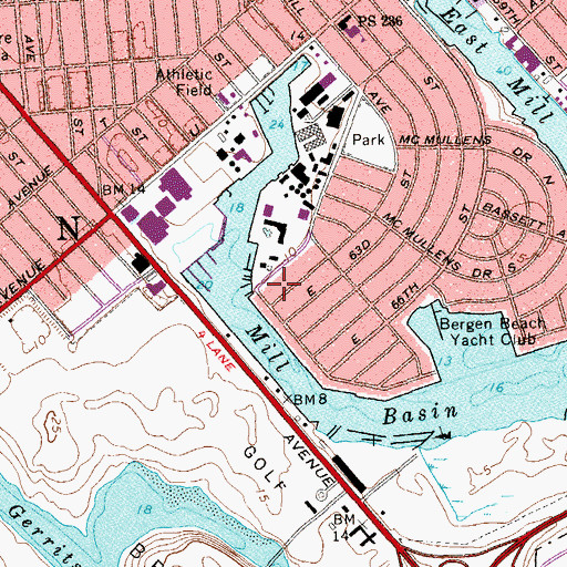 Topographic Map of Alexanders Brooklyn Heliport, NY
