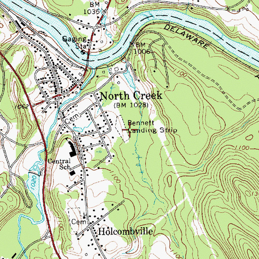 Topographic Map of Bennetts Airport, NY