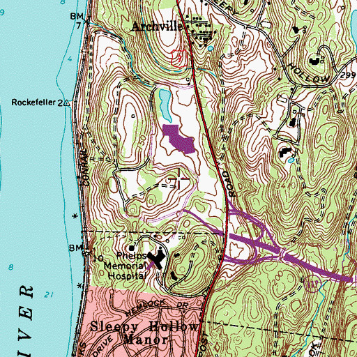 Topographic Map of IBM Mount Pleasant Heliport, NY