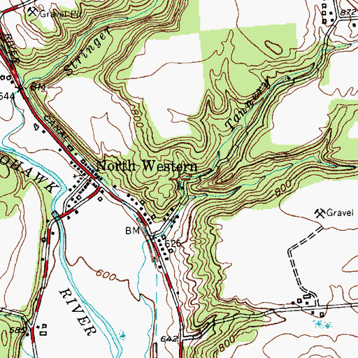 Topographic Map of Flying Acres Airport (historical), NY