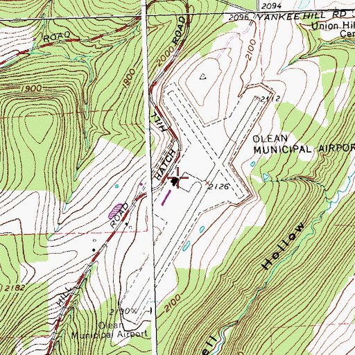 Topographic Map of Cattaraugus County-Olean Airport, NY