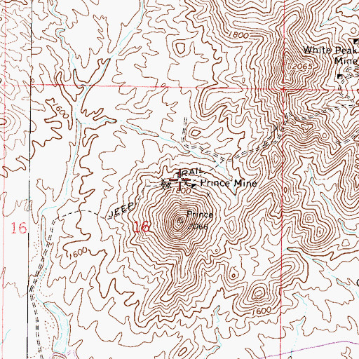 Topographic Map of Prince Mine, AZ