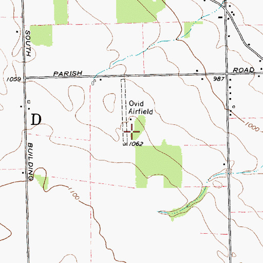 Topographic Map of Ovid Airport, NY