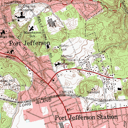 Topographic Map of Mather Heliport, NY