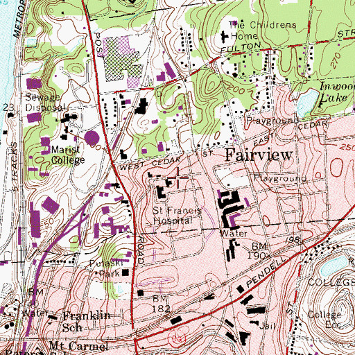 Topographic Map of Saint Francis Hospital Heliport, NY