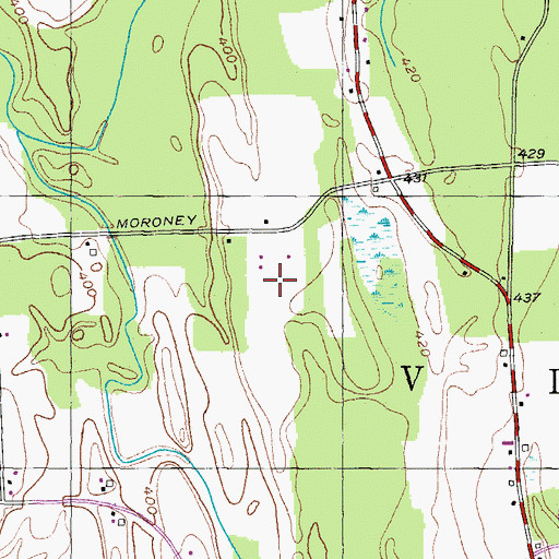 Topographic Map of Paradise Airport, NY