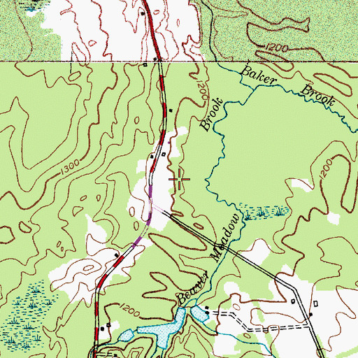 Topographic Map of Beaver Meadow Heliport, NY