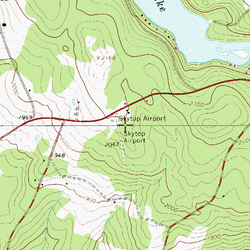 Topographic Map of Skytop Airport, NY