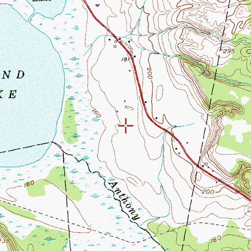 Topographic Map of Round Lake Airport, NY