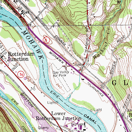 Topographic Map of Mohawk Valley Airport (historical), NY