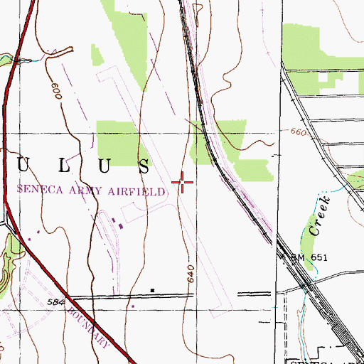 Topographic Map of Seneca Army Air Field (historical), NY