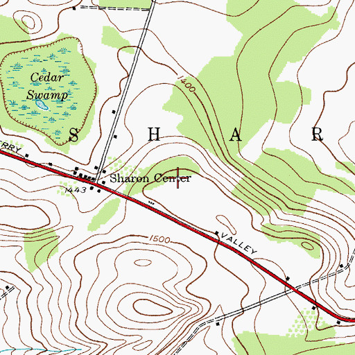 Topographic Map of Sharon Airport, NY