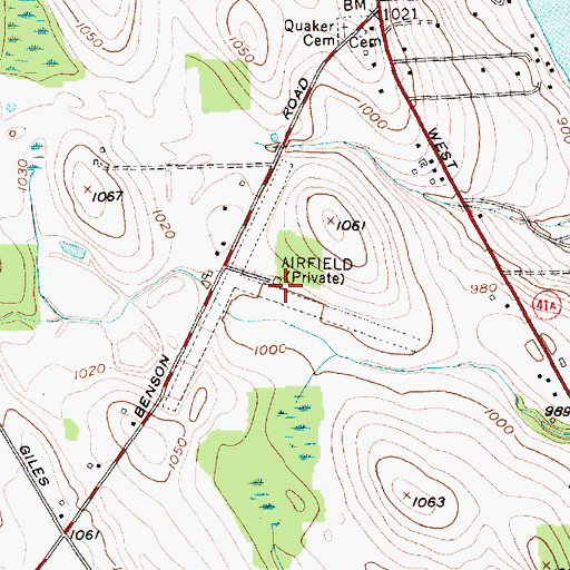Topographic Map of Skaneateles Aero Drome, NY