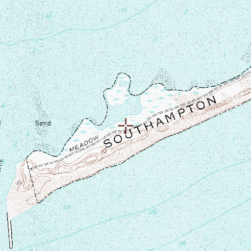 Topographic Map of Southampton Heliport, NY