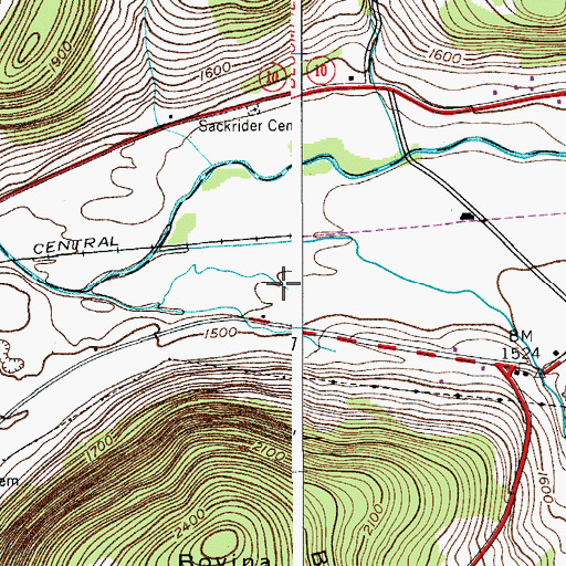 Topographic Map of Grace's Landing, NY