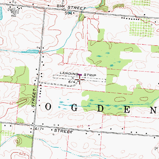 Topographic Map of Spencerport Airpark, NY