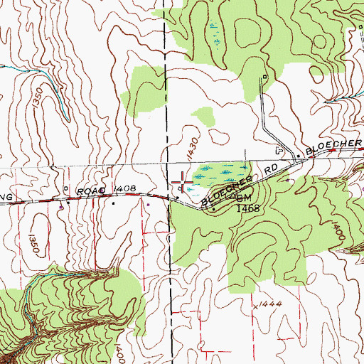 Topographic Map of Bloecher Farm Airport, NY