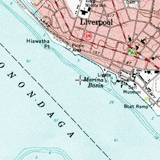 Topographic Map of Onondaga Lake Seaplane Base, NY