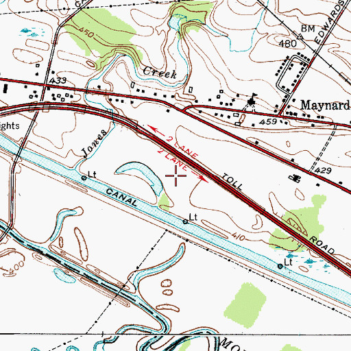 Topographic Map of Riverside Airport (historical), NY