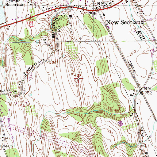Topographic Map of Peck Airport (historical), NY