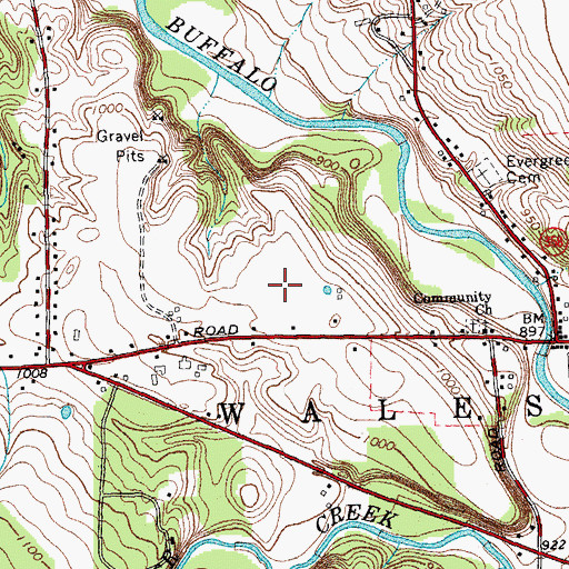 Topographic Map of Donnelly's Airport (historical), NY
