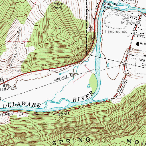 Topographic Map of Walton Airport, NY