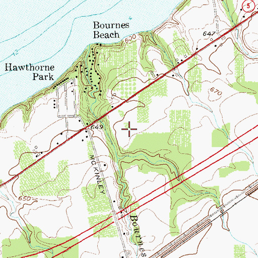 Topographic Map of Camp Vernon Airport (historical), NY