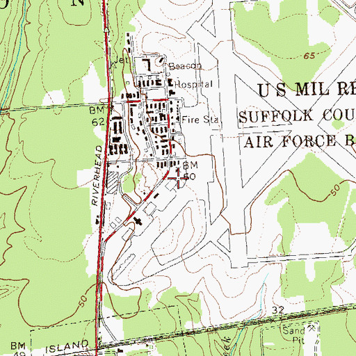 Topographic Map of Francis S Gabreski Airport, NY