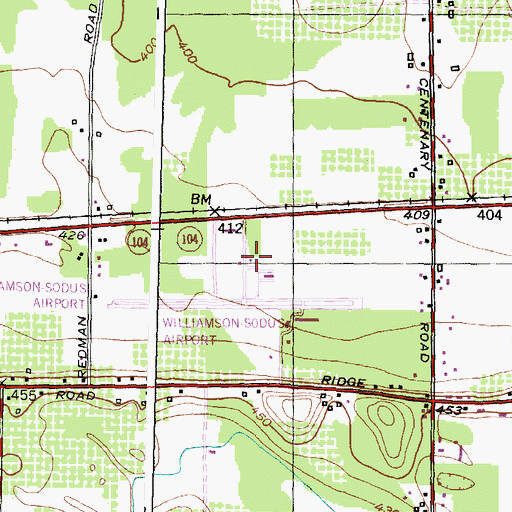 Topographic Map of Williamson-Sodus Airport, NY