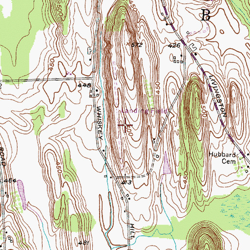 Topographic Map of Hill Top Airpark (historical), NY