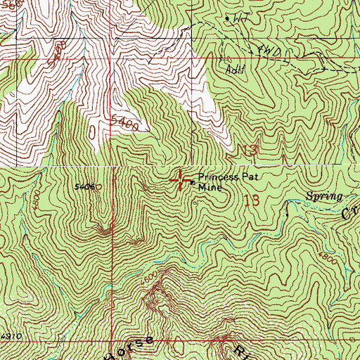 Topographic Map of Princess Pat Mine, AZ