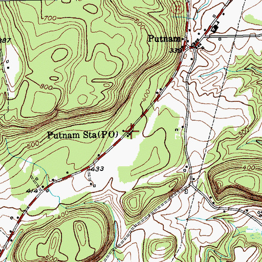 Topographic Map of Putnam Station Post Office, NY