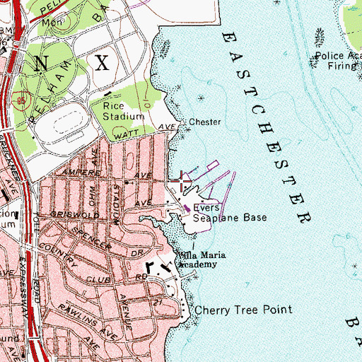 Topographic Map of Evers Seaplane Base, NY