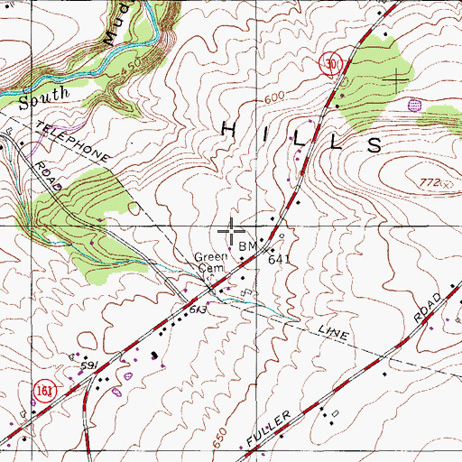 Topographic Map of WBUG-AM (Amsterdam), NY