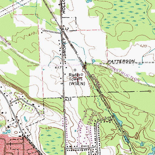Topographic Map of WSEN-AM (Baldwinsville), NY