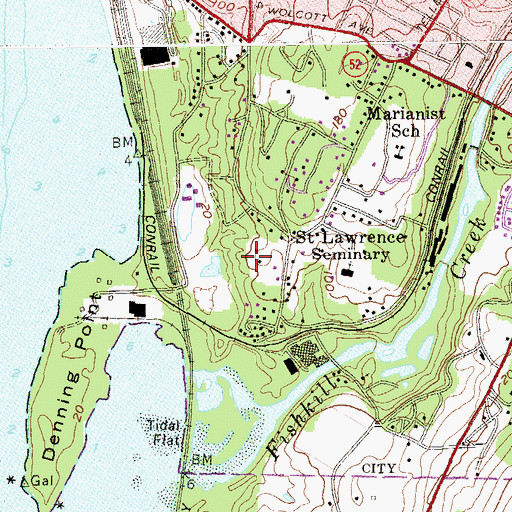 Topographic Map of WBNR-AM (Beacon), NY
