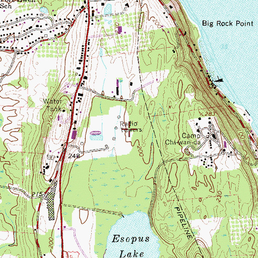 Topographic Map of WGHQ-AM (Kingston), NY