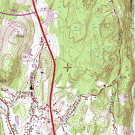 Topographic Map of WEOK-AM (Poughkeepsie), NY