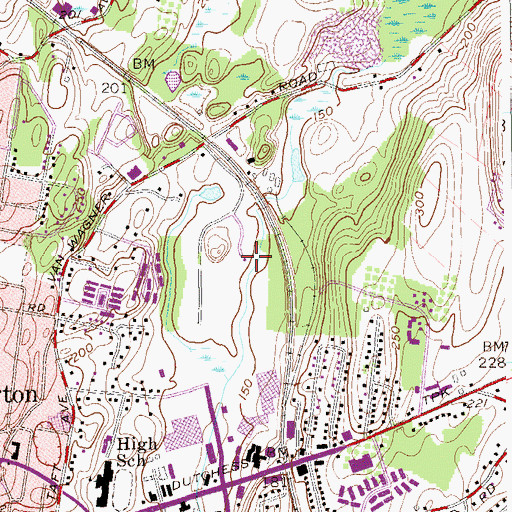 Topographic Map of WKIP-AM (Poughkeepsie), NY