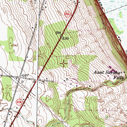 Topographic Map of WGMF-AM (Watkins Glen), NY
