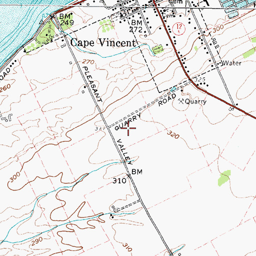 Topographic Map of WKGG-FM (Cape Vincent), NY