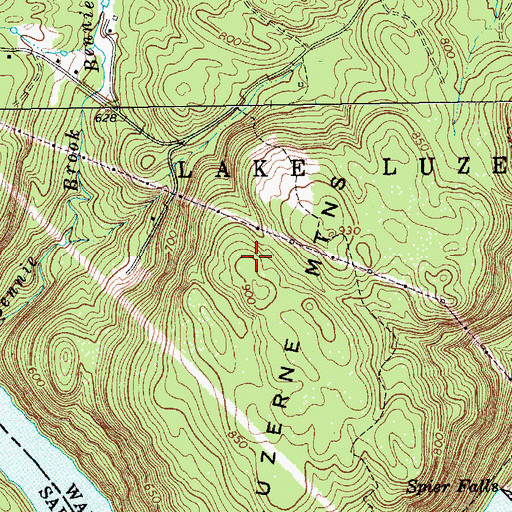 Topographic Map of WSCG-FM (Corinth), NY