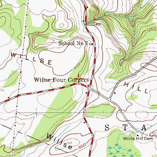 Topographic Map of WLKO-FM (Fort Plain), NY