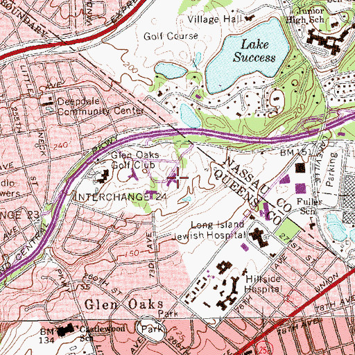 Topographic Map of WDRE-FM (Garden City), NY